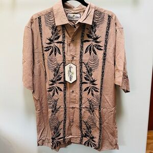 Seven Palm Tan Aloha Shirt Men’s Size Medium - Brand New W Tags